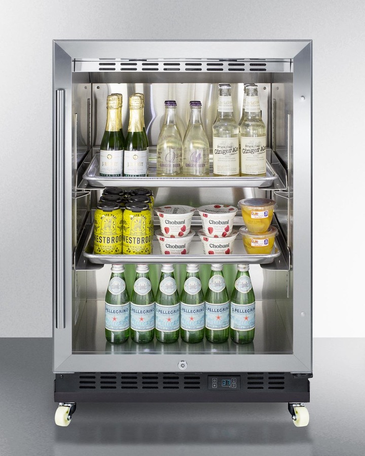 24" Wide Built-In Mini Reach-In Beverage Center with Dolly SCR610BLRI
