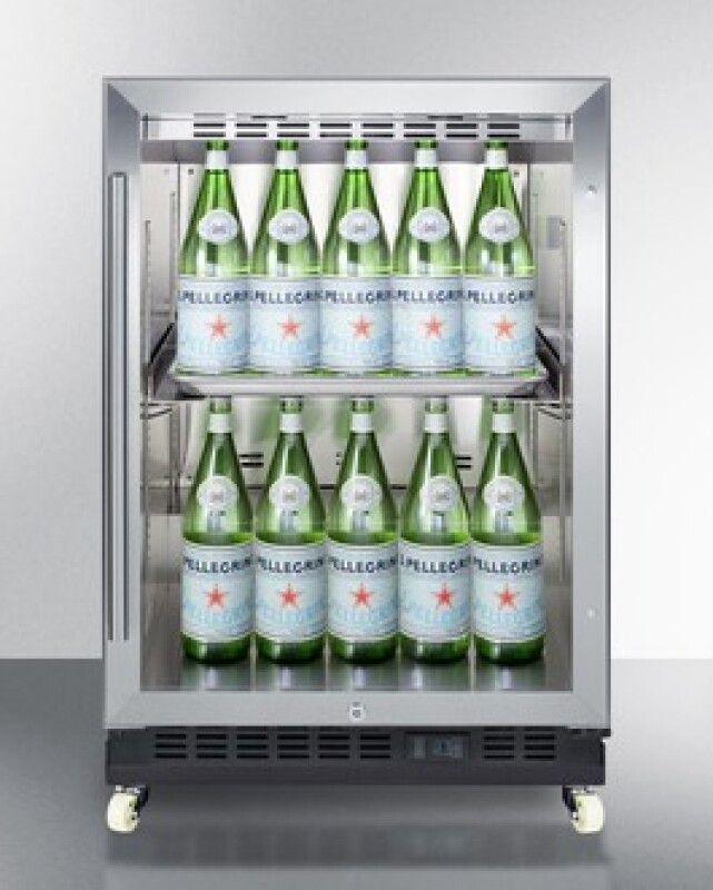 24" Wide Built-In Mini Reach-In Beverage Center with Dolly SCR610BLRI