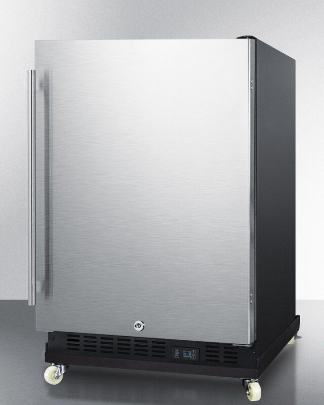 24" Wide Built-In Mini Reach-In Beverage Center with Dolly SCR610BLSDRI