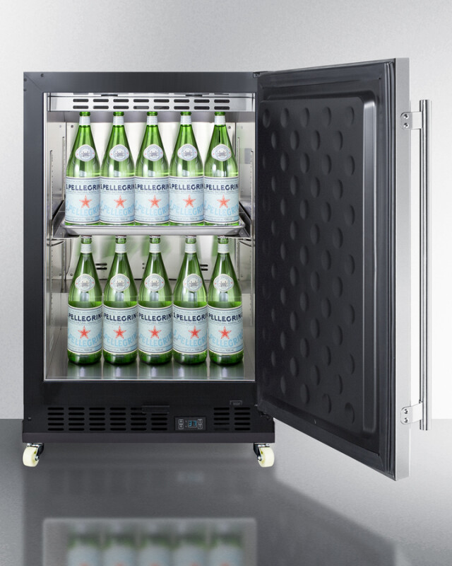 24" Wide Built-In Mini Reach-In Beverage Center with Dolly SCR610BLSDRI