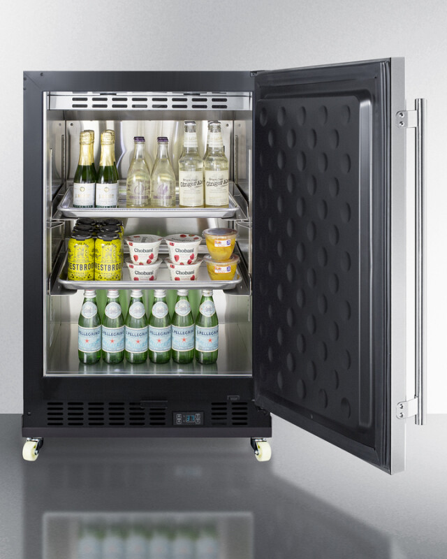 24" Wide Built-In Mini Reach-In Beverage Center with Dolly SCR610BLSDRI
