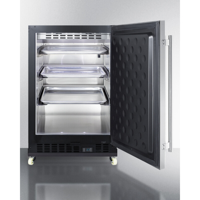 24" Wide Built-In Mini Reach-In Beverage Center with Dolly SCR610BLSDRI