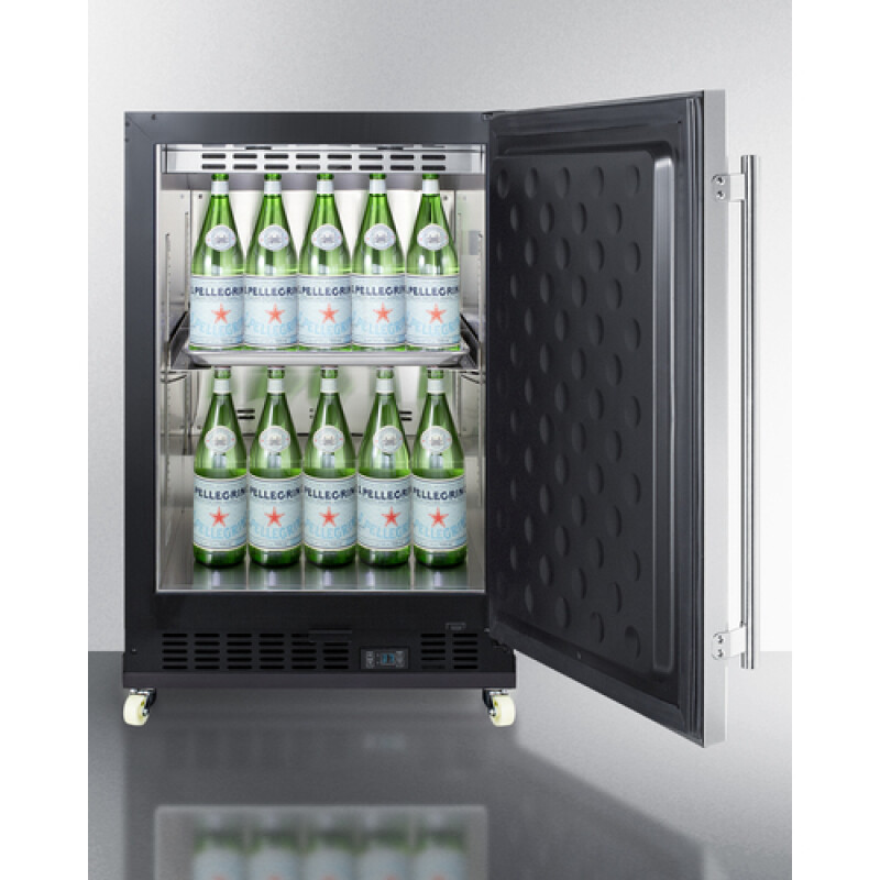 24" Wide Built-In Mini Reach-In Beverage Center with Dolly SCR610BLSDRI