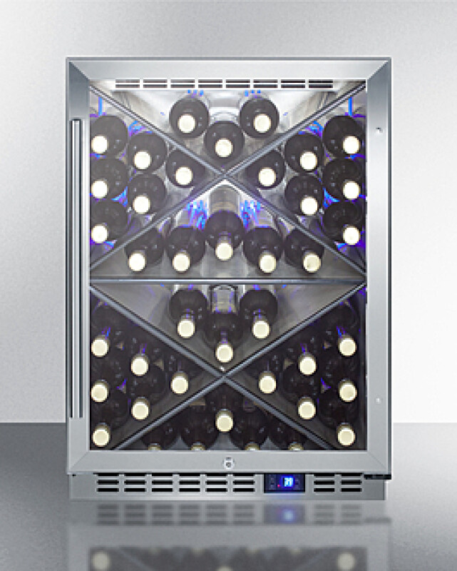 24" Wide Single Zone Built-In Commercial Wine Cellar SCR610BLXCSS