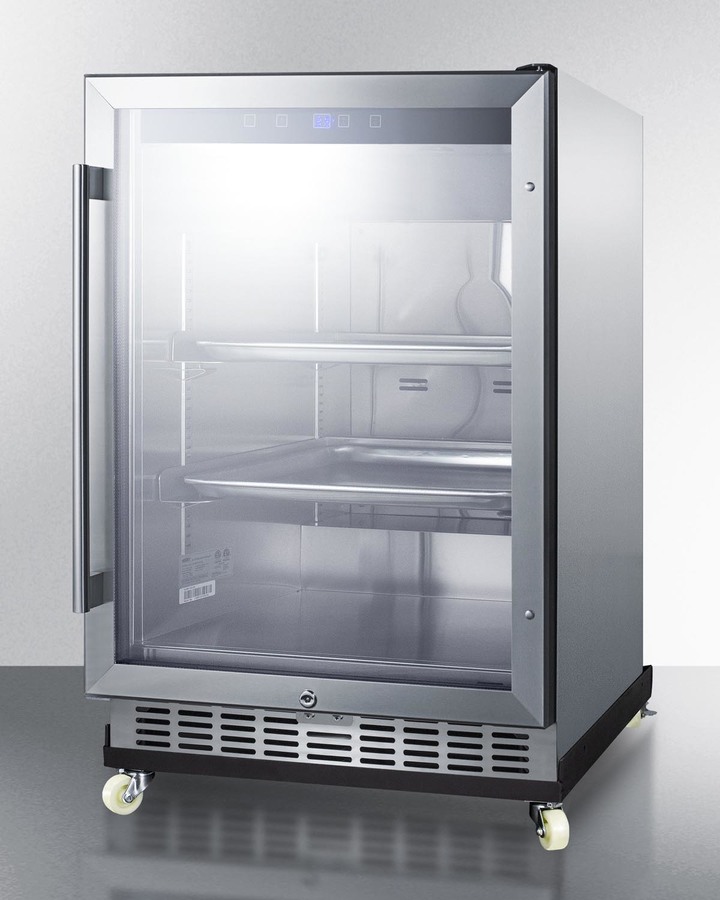 24" Wide Outdoor Mini Reach-In Beverage Center with Dolly SCR611GLOSRI