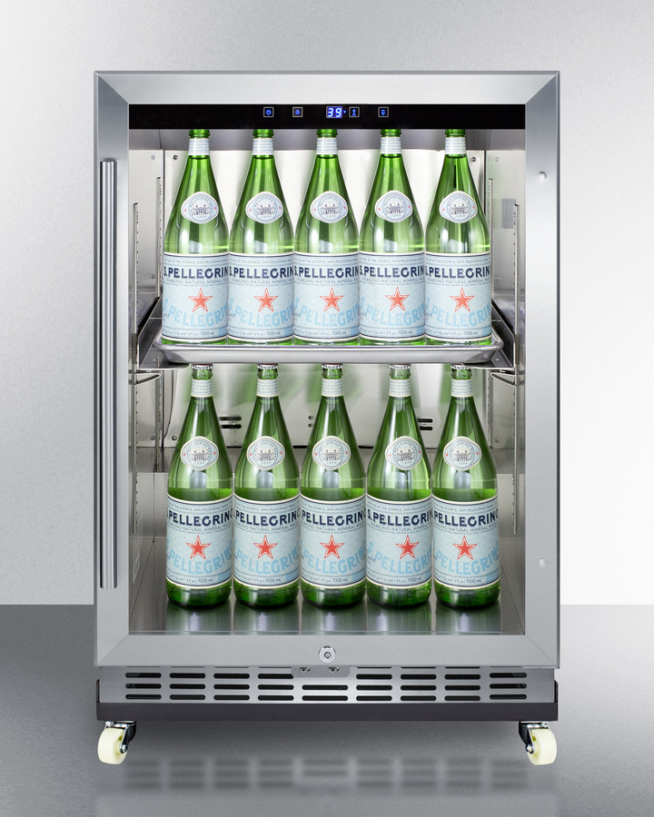24" Wide Outdoor Mini Reach-In Beverage Center with Dolly SCR611GLOSRI