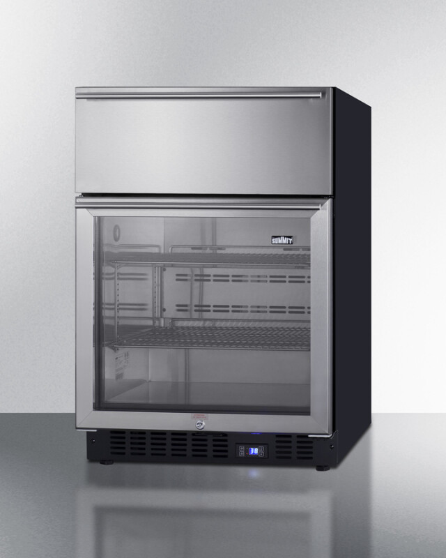 24" Wide Built-In Commercial Beverage Refrigerator With Top Drawer SCR615TD