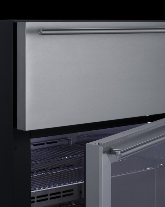 24" Wide Built-In Commercial Beverage Refrigerator With Top Drawer SCR615TD