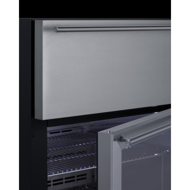 24" Wide Built-In Commercial Beverage Refrigerator With Top Drawer SCR615TD