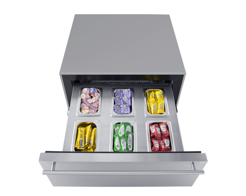24" Wide Built-In Commercial Beverage Refrigerator With Top Drawer SCR615TDCSS