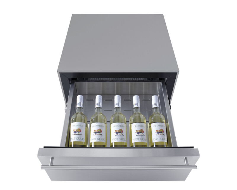 24" Wide Built-In Commercial Beverage Refrigerator With Top Drawer SCR615TDCSS