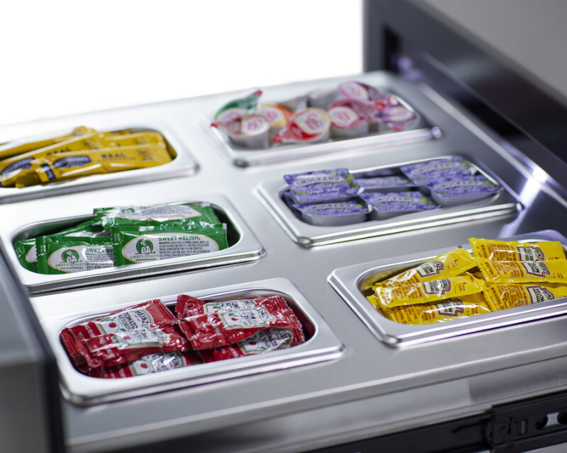 24" Wide Built-In Commercial Beverage Refrigerator With Top Drawer SCR615TDCSS