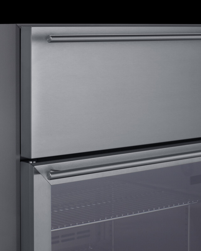 24" Wide Built-In Commercial Beverage Refrigerator With Top Drawer SCR615TDCSS