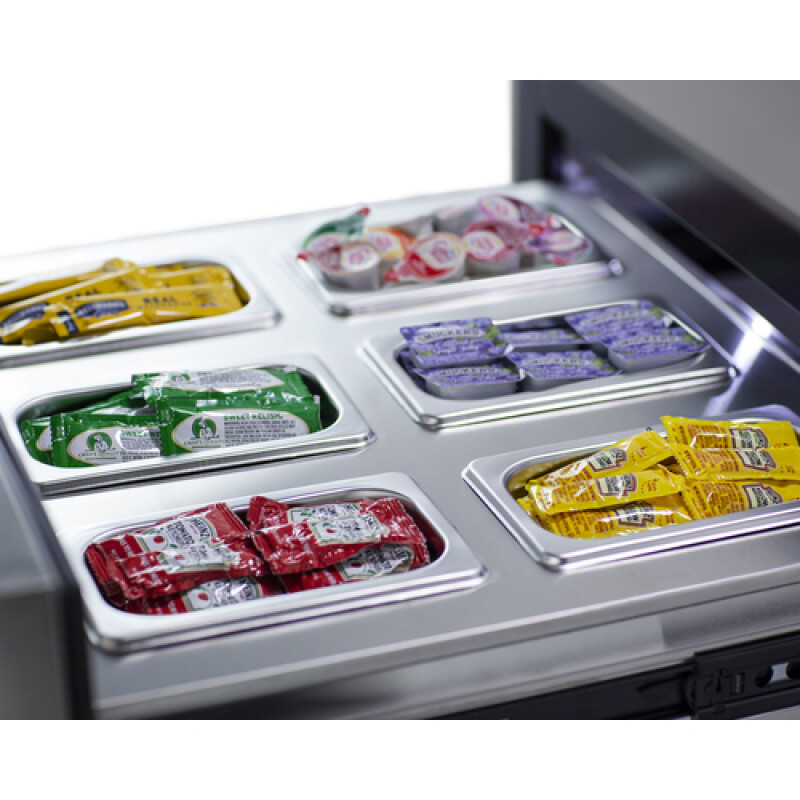 24" Wide Built-In Commercial Beverage Refrigerator With Top Drawer SCR615TDCSS