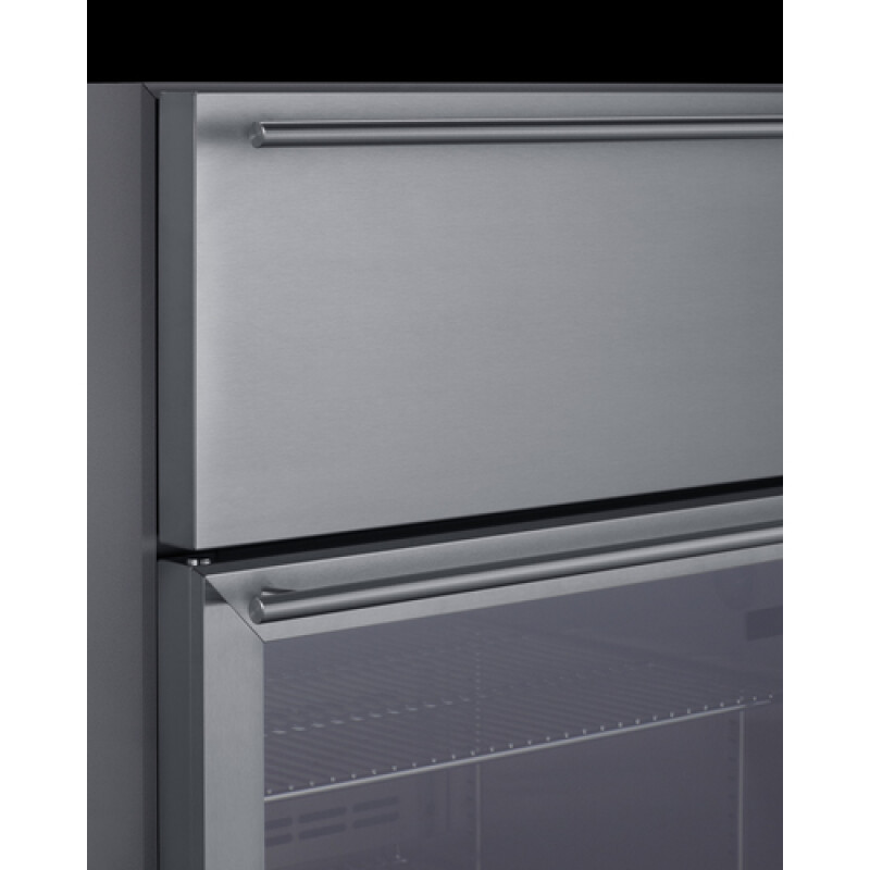 24" Wide Built-In Commercial Beverage Refrigerator With Top Drawer SCR615TDCSS