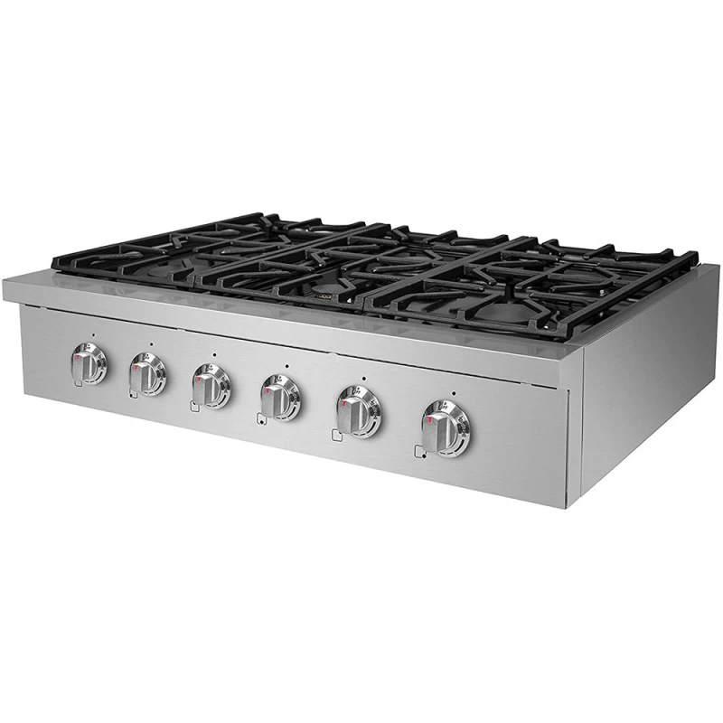 SC Cooktops- Professional Style 6 German Sealed Burner Cooktop, 36 inch SCT3611