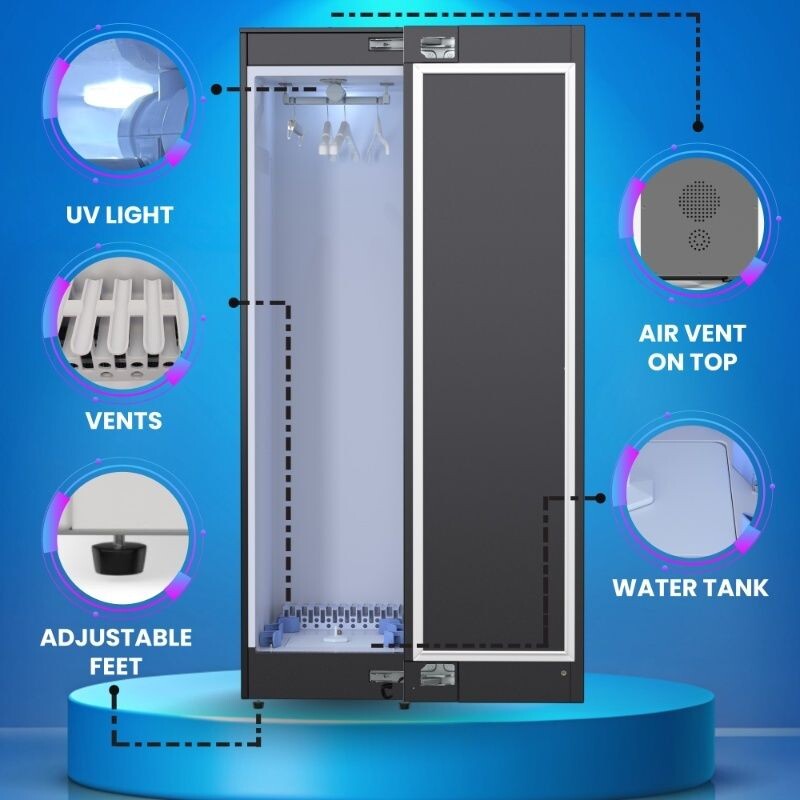 Steam Dryer Closet REMOVE WRINKLES Sanitize Deodorize Refresh Slim110V SDC760B, product image 7 of 20