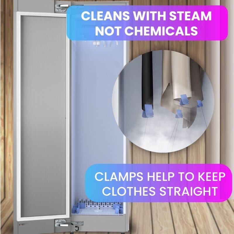 Steam Dryer Closet REMOVE WRINKLES Sanitize Deodorize Refresh Slim110V - Left Hinge SDC760LHSS, product image 6 of 23