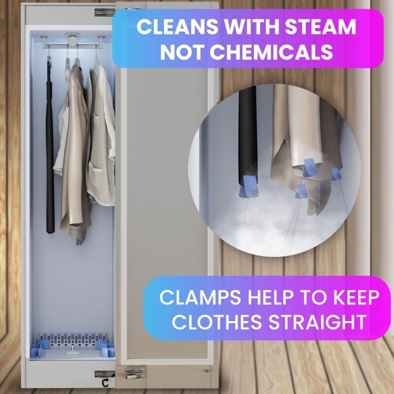 Steam Dryer Closet REMOVE WRINKLES Sanitize Deodorize Refresh Slim110V SDC760SS, product image 4 of 16