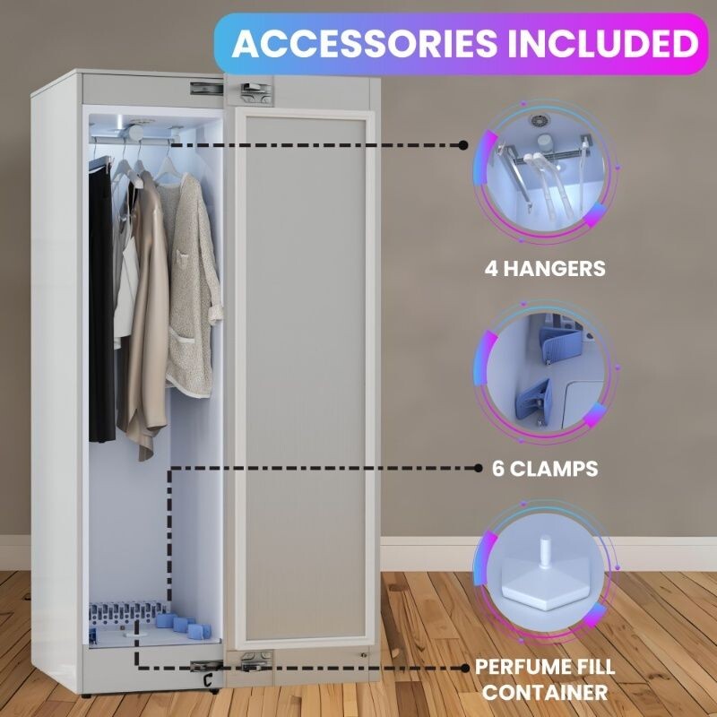 Steam Dryer Closet REMOVE WRINKLES Sanitize Deodorize Refresh Slim110V SDC760SS, product image 6 of 16