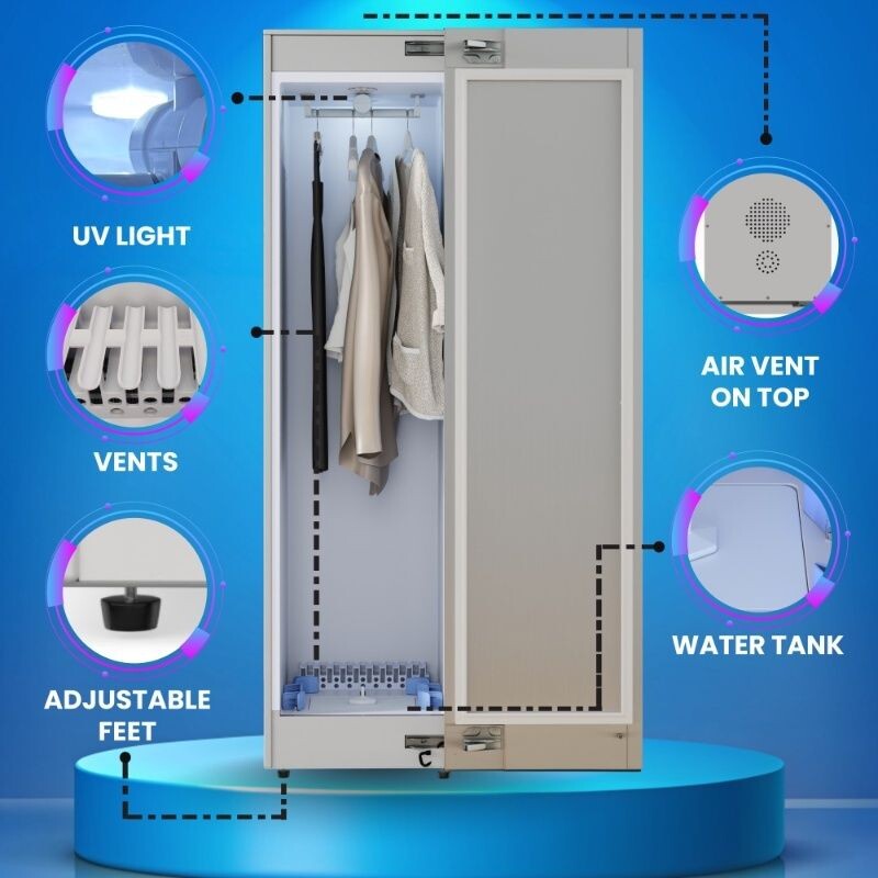 Steam Dryer Closet REMOVE WRINKLES Sanitize Deodorize Refresh Slim110V SDC760SS, product image 7 of 16