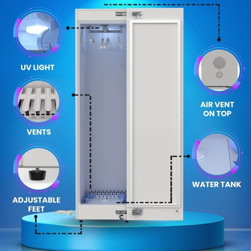 Steam Dryer Closet REMOVE WRINKLES Sanitize Deodorize Refresh Slim110V SDC760W