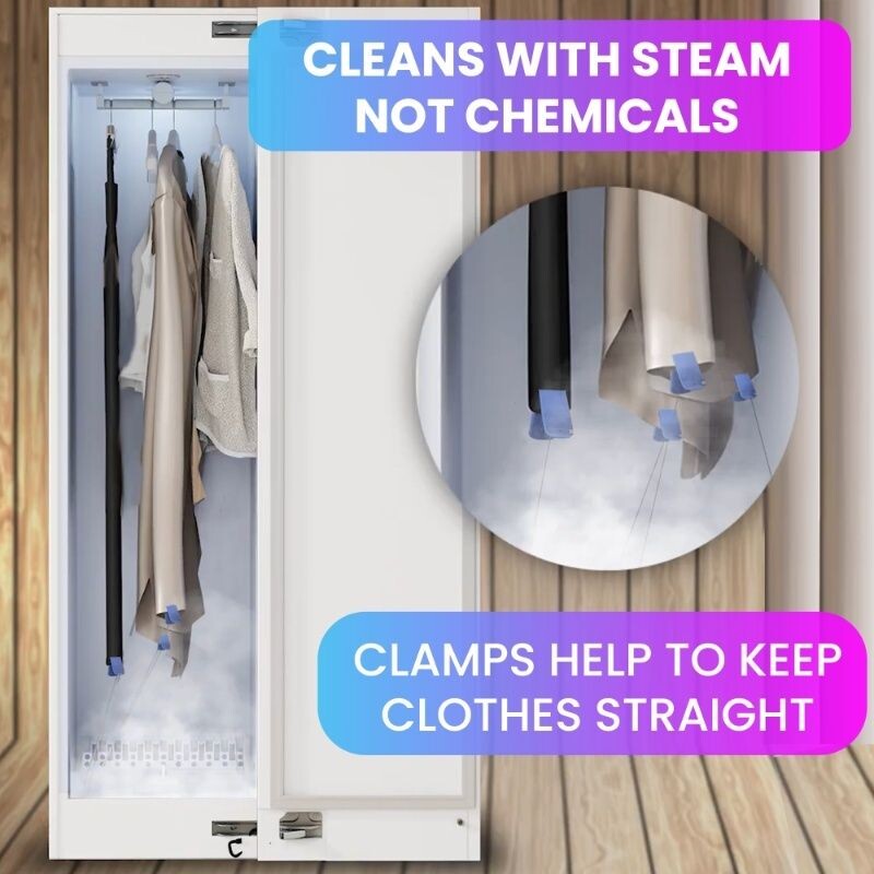 Steam Dryer Closet REMOVE WRINKLES Sanitize Deodorize Refresh Slim110V SDC760W