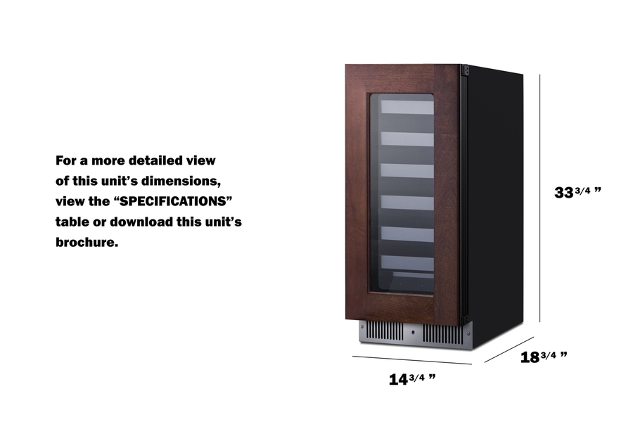15" Wide Built-In Wine Cellar (Panel Not Included) view 9