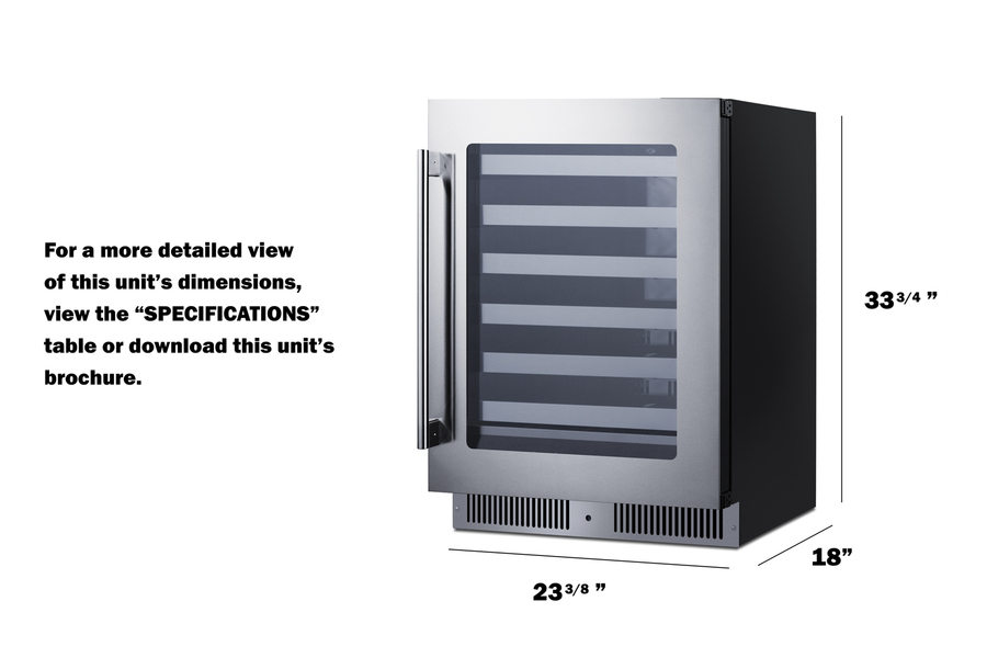 24" Wide Built-In Wine Cellar SDHW2442LHD