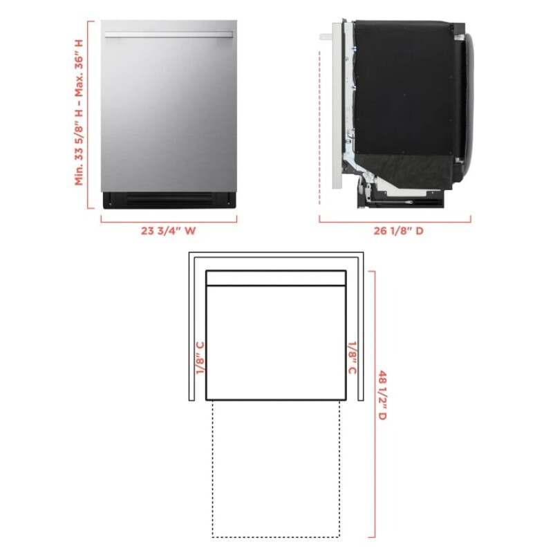 LG STUDIO FlushFit™ Dishwasher with 1-Hour Wash & Dry, QuadWash® Pro, and Dynamic Heat Dry™ with AutoVent™ Dry view 4