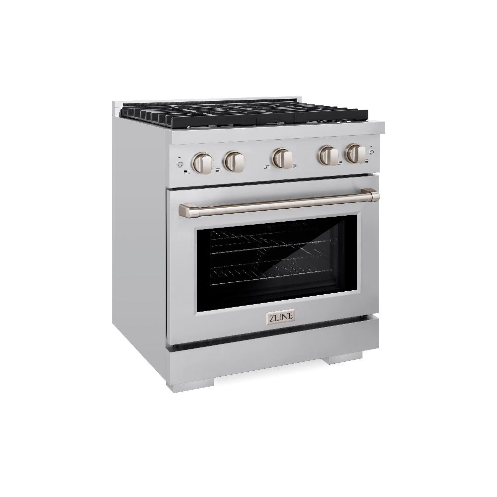 30 In. 4.2 Cu. Ft. Paramount Dual Fuel Range With 4 Burner Gas Cooktop And Electric Convection Oven In Stainless Steel SDR30