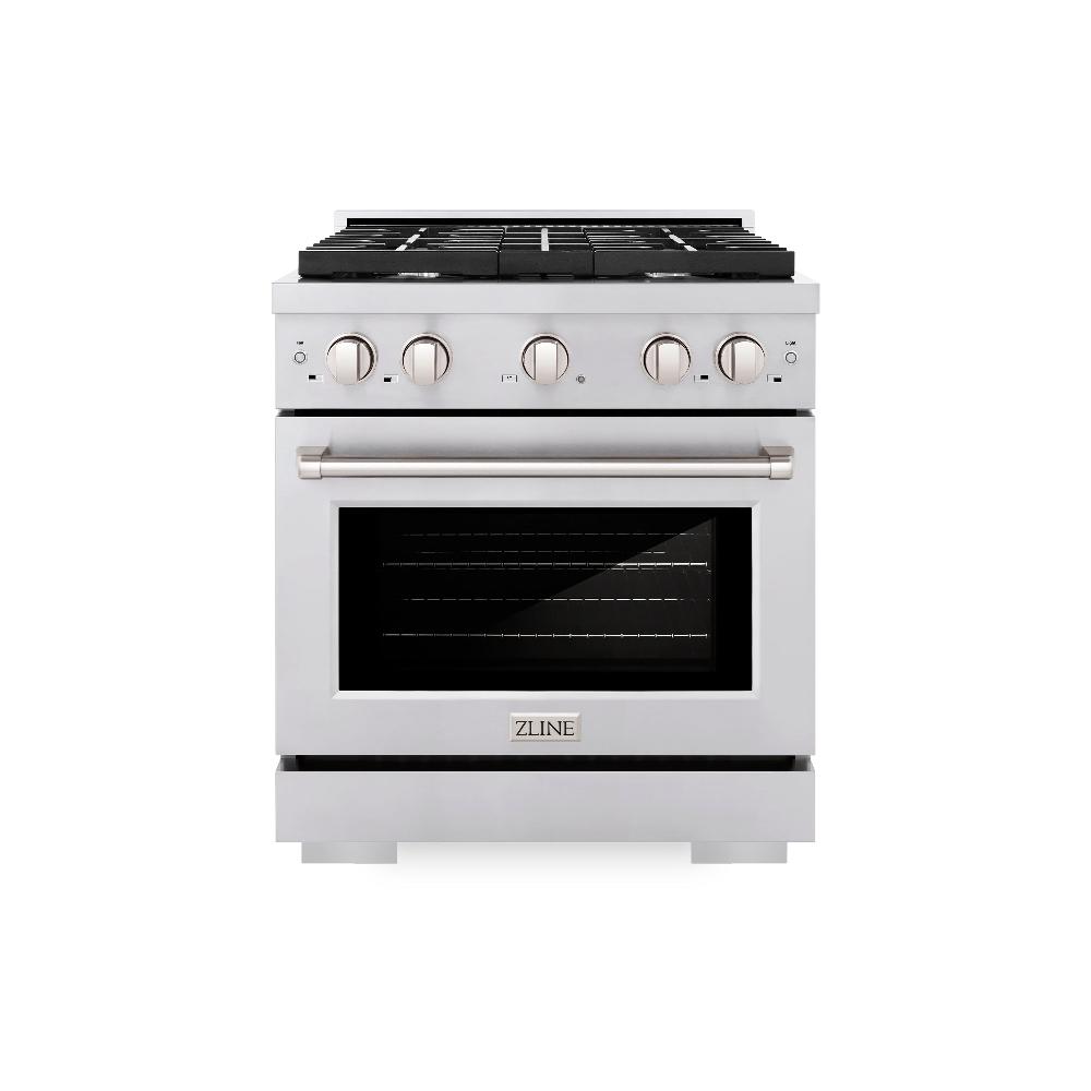 30 In. 4.2 Cu. Ft. Paramount Dual Fuel Range With 4 Burner Gas Cooktop And Electric Convection Oven In Stainless Steel SDR30