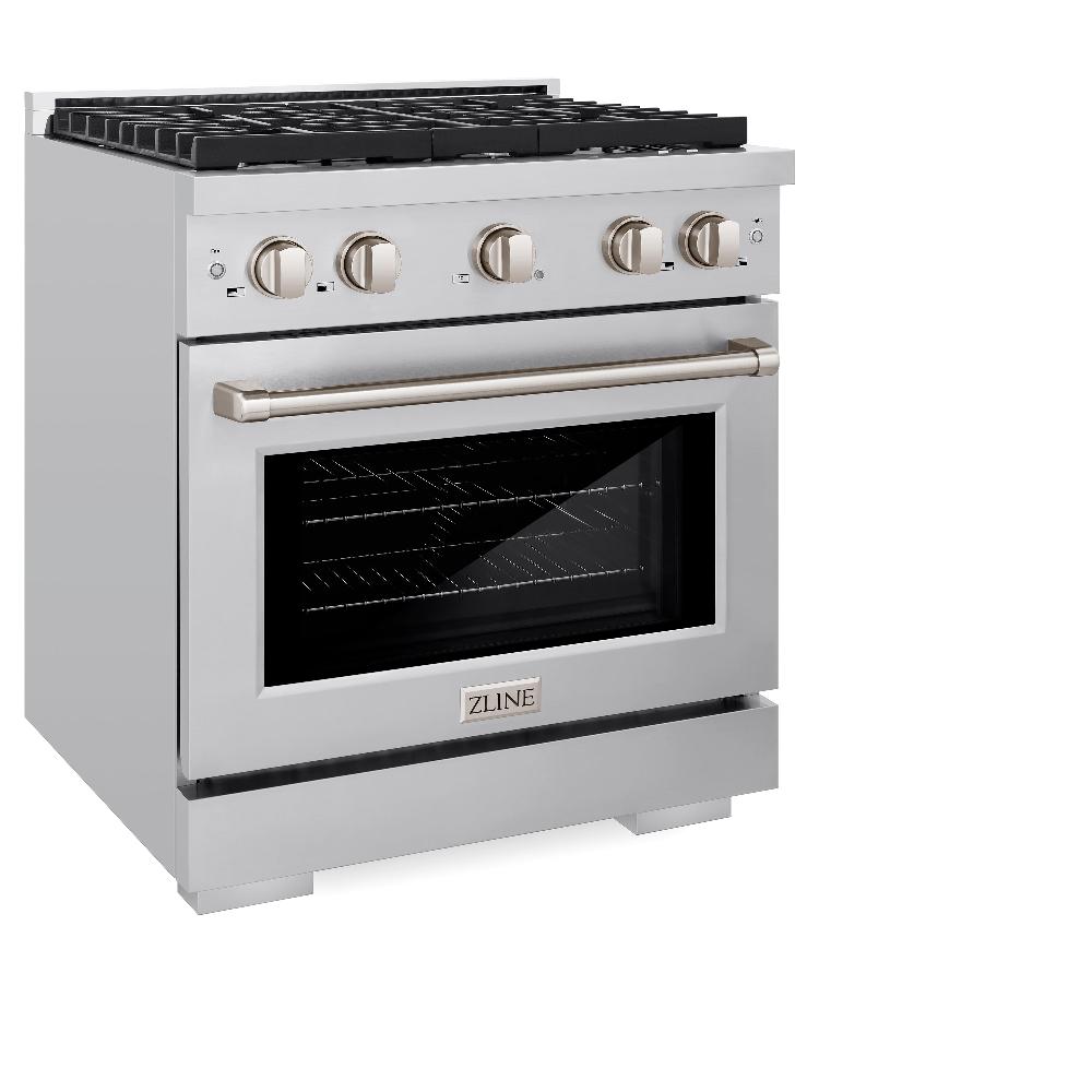30 In. 4.2 Cu. Ft. Paramount Dual Fuel Range With 4 Burner Gas Cooktop And Electric Convection Oven In Stainless Steel SDR30