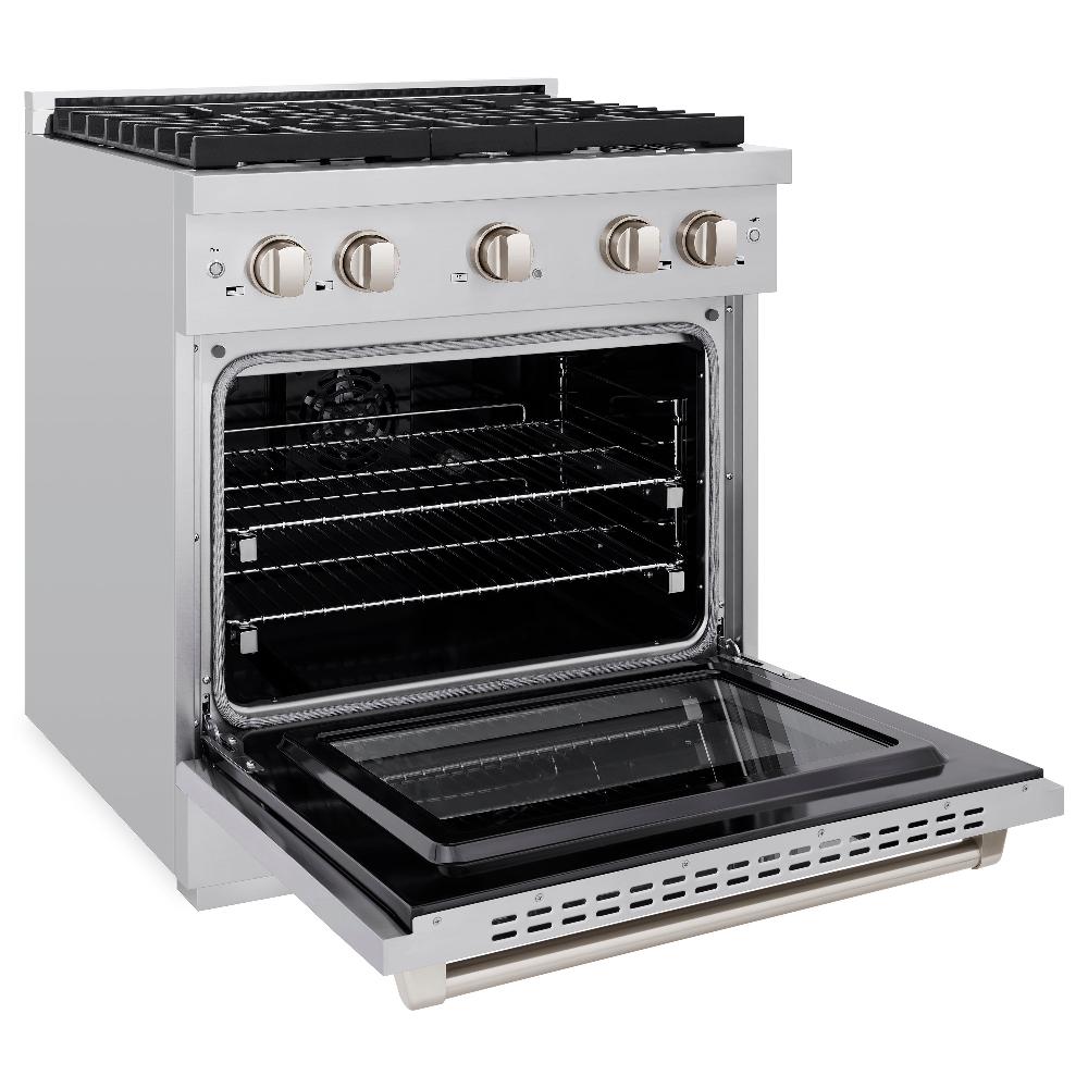30 In. 4.2 Cu. Ft. Paramount Dual Fuel Range With 4 Burner Gas Cooktop And Electric Convection Oven In Stainless Steel SDR30
