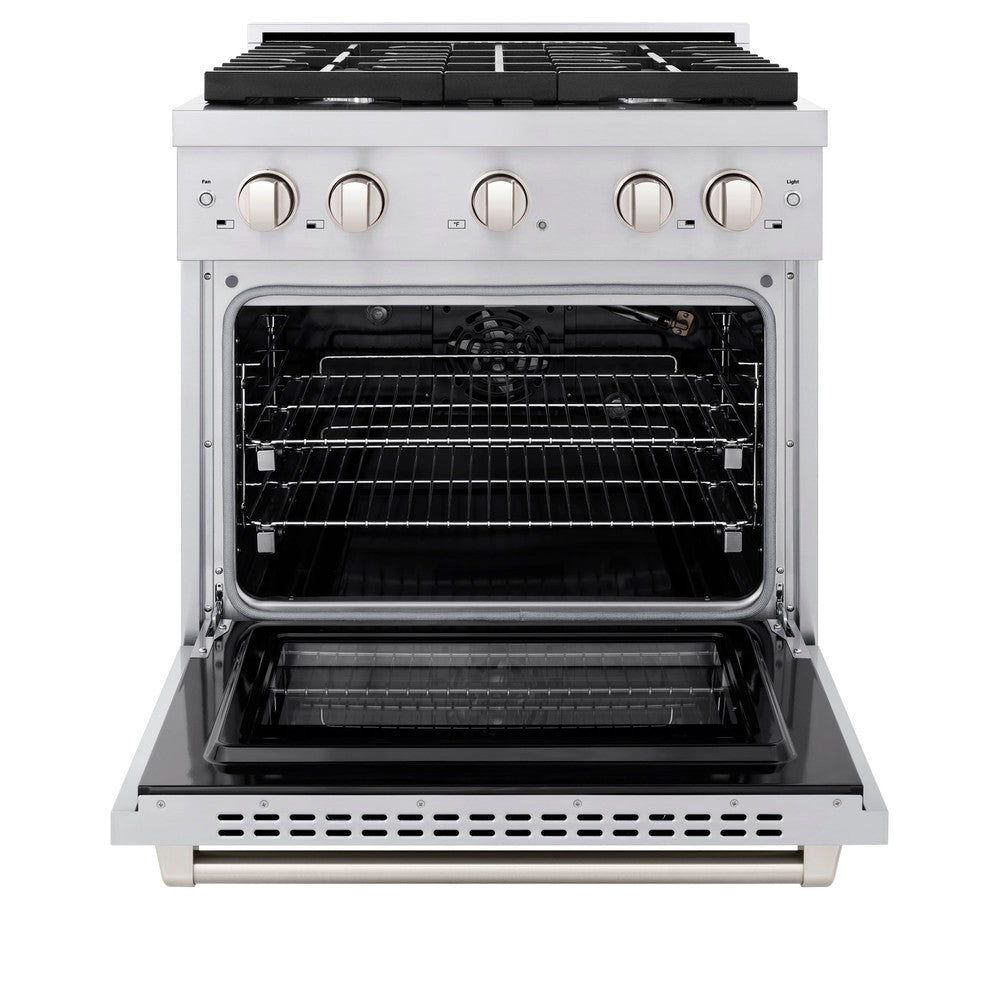 30 In. 4.2 Cu. Ft. Paramount Dual Fuel Range With 4 Burner Gas Cooktop And Electric Convection Oven In Stainless Steel SDR30