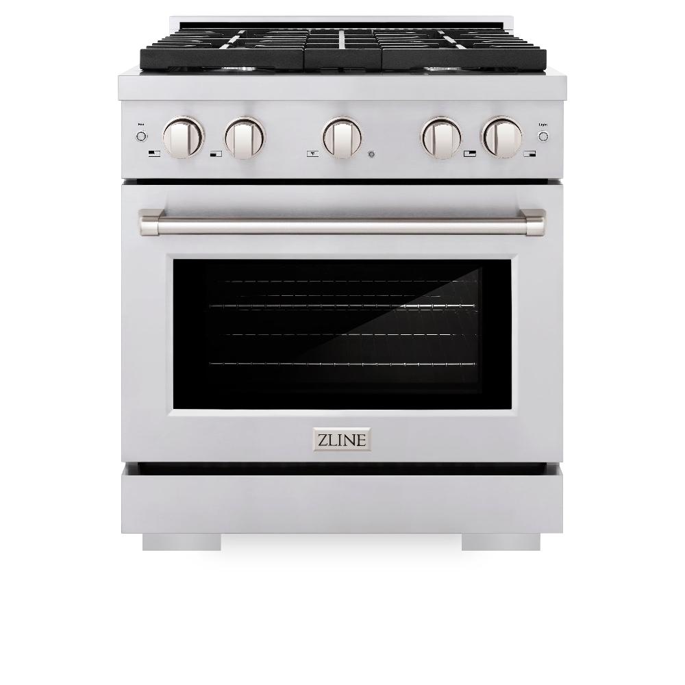 30 In. 4.2 Cu. Ft. Paramount Dual Fuel Range With 4 Burner Gas Cooktop And Electric Convection Oven In Stainless Steel SDR30