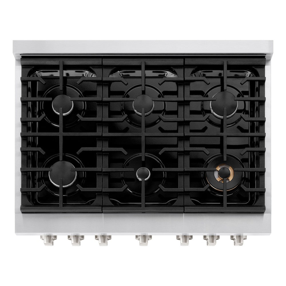 36 In. 5.2 Cu. Ft. Paramount Dual Fuel Range With 6 Burner Gas Cooktop And Electric Convection Oven In Stainless Steel SDR36