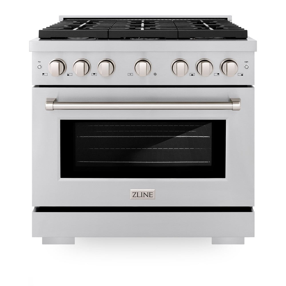 36 In. 5.2 Cu. Ft. Paramount Dual Fuel Range With 6 Burner Gas Cooktop And Electric Convection Oven In Stainless Steel SDR36