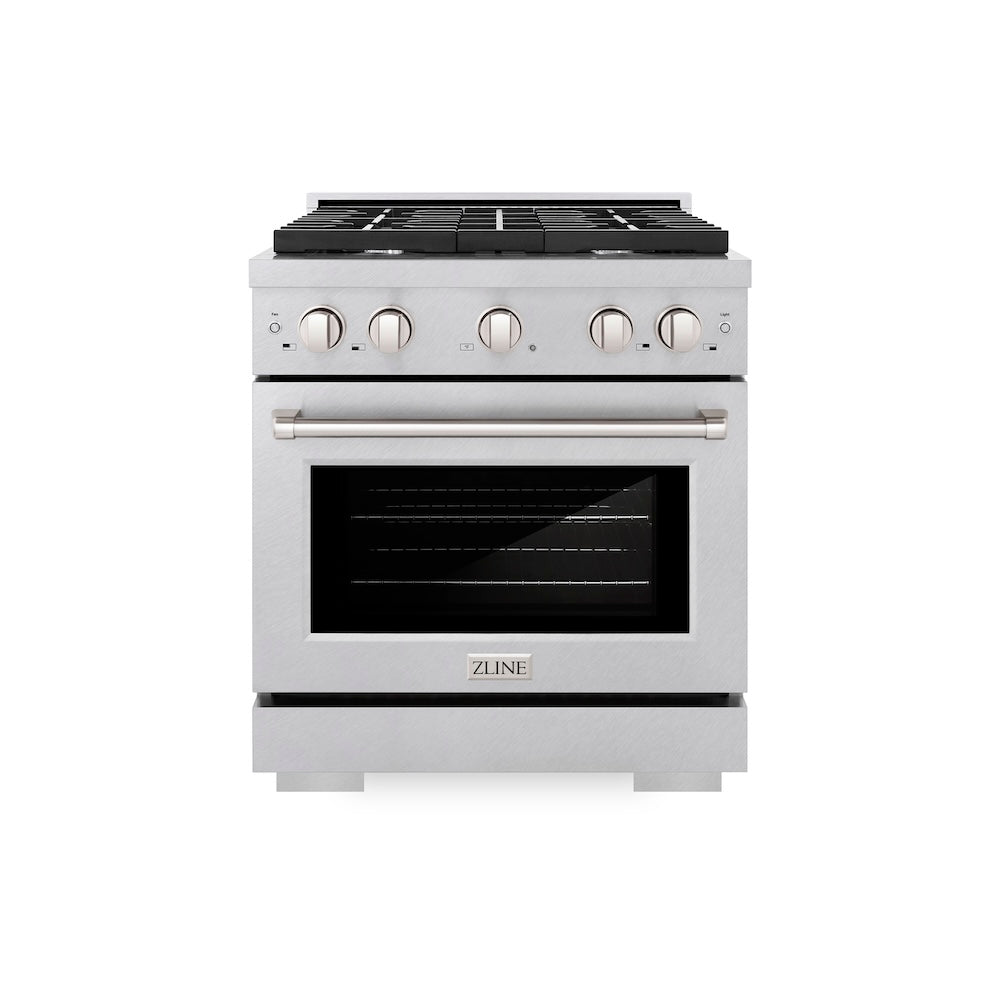 30 In. 4.2 Cu. Ft. Paramount Dual Fuel Range With 4 Burner Gas Cooktop And Electric Convection Oven In Satin Stainless Steel SDRS30