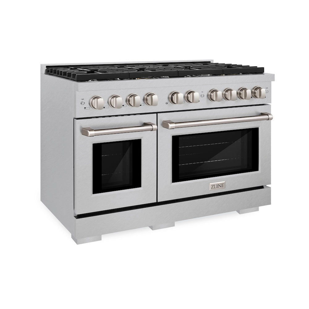 48 in. 6.7 cu. ft. Paramount Double Oven Dual Fuel Range with 8 Burner Gas Cooktop SDRS48