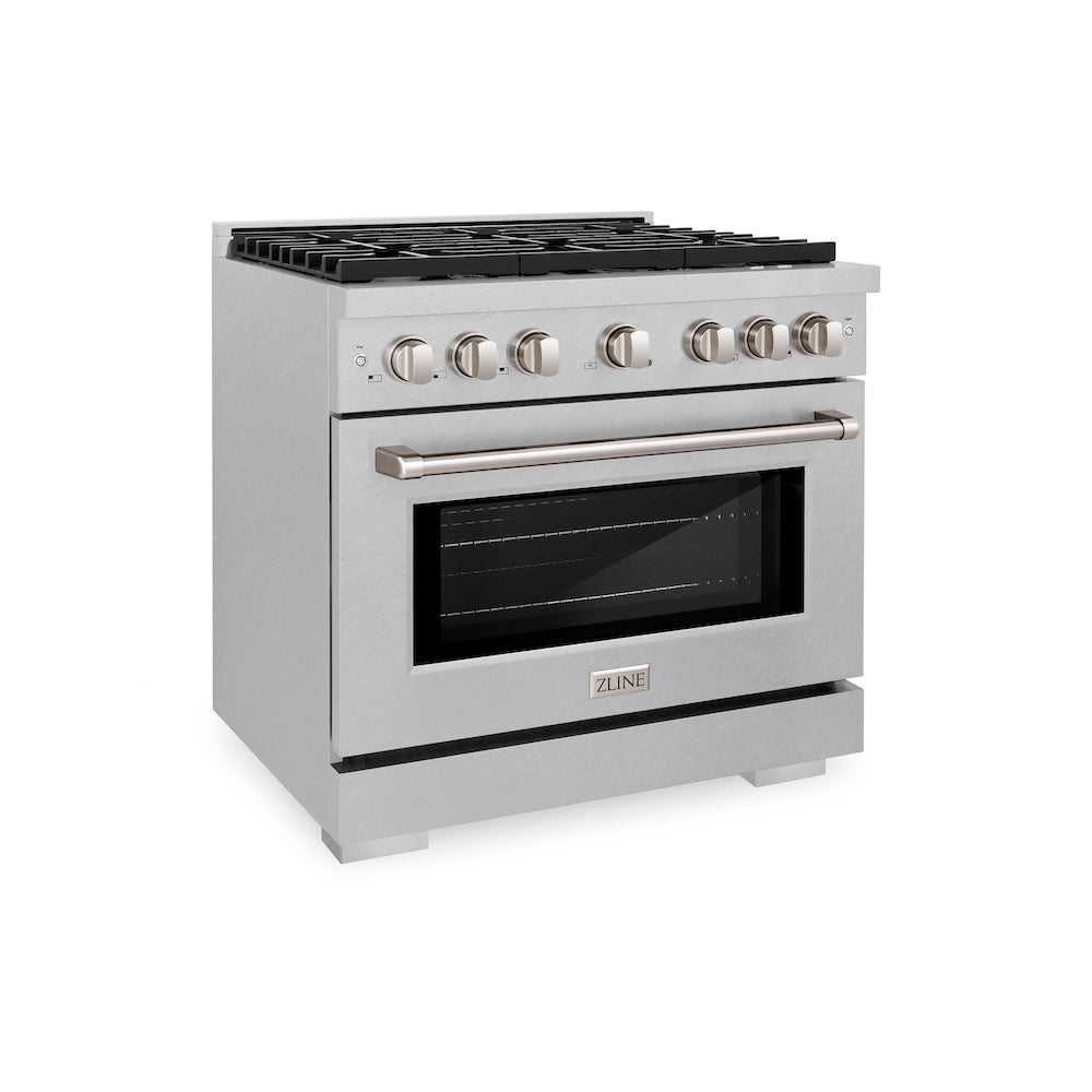 36 in. 5.2 cu. ft. Paramount Dual Fuel Range with Gas Cooktop and Electric Convection Oven SDRSBR36