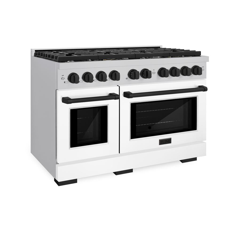 Autograph Edition 48 in. 6.7 cu. ft. Paramount Double Oven Dual Fuel Range with 8 Burner Gas Cooktop SDRZWM48MB