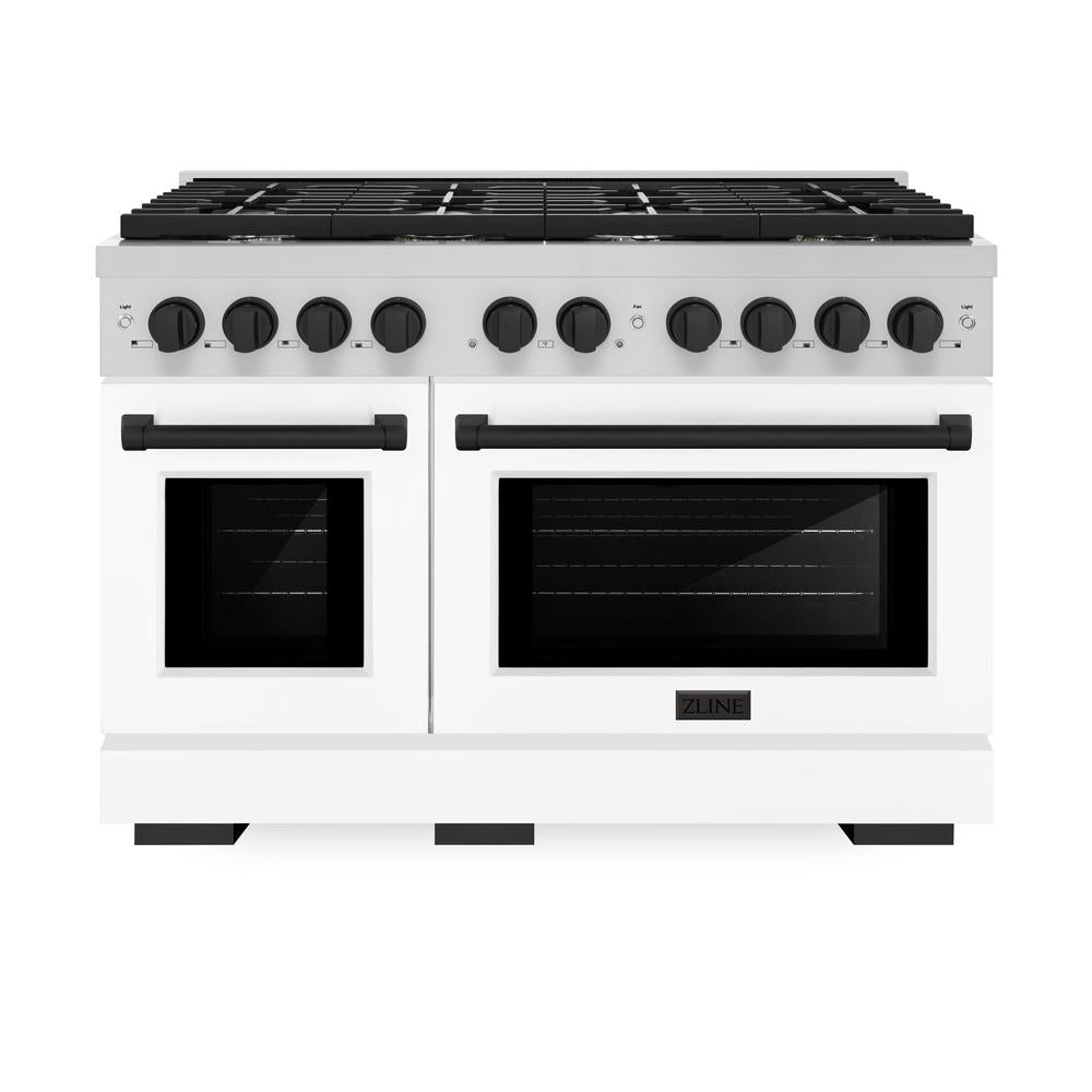 Autograph Edition 48 in. 6.7 cu. ft. Paramount Double Oven Dual Fuel Range with 8 Burner Gas Cooktop SDRZWM48MB