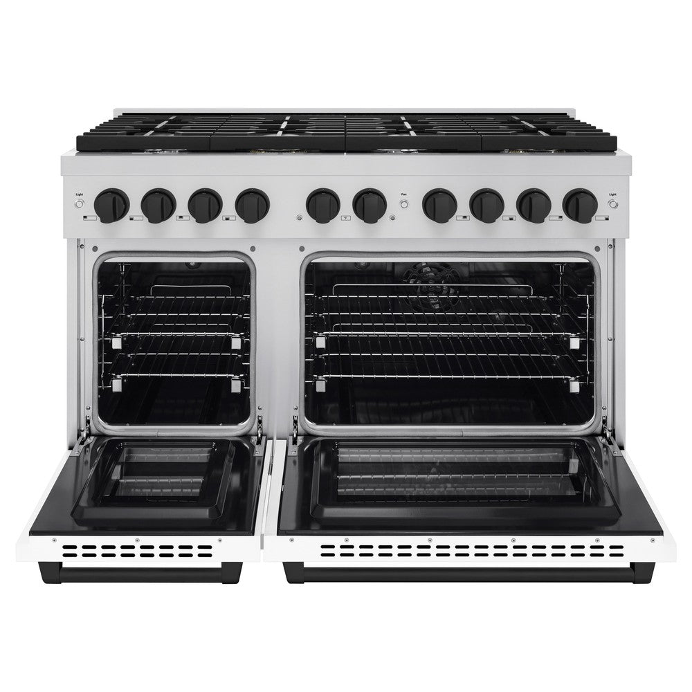 Autograph Edition 48 in. 6.7 cu. ft. Paramount Double Oven Dual Fuel Range with 8 Burner Gas Cooktop SDRZWM48MB