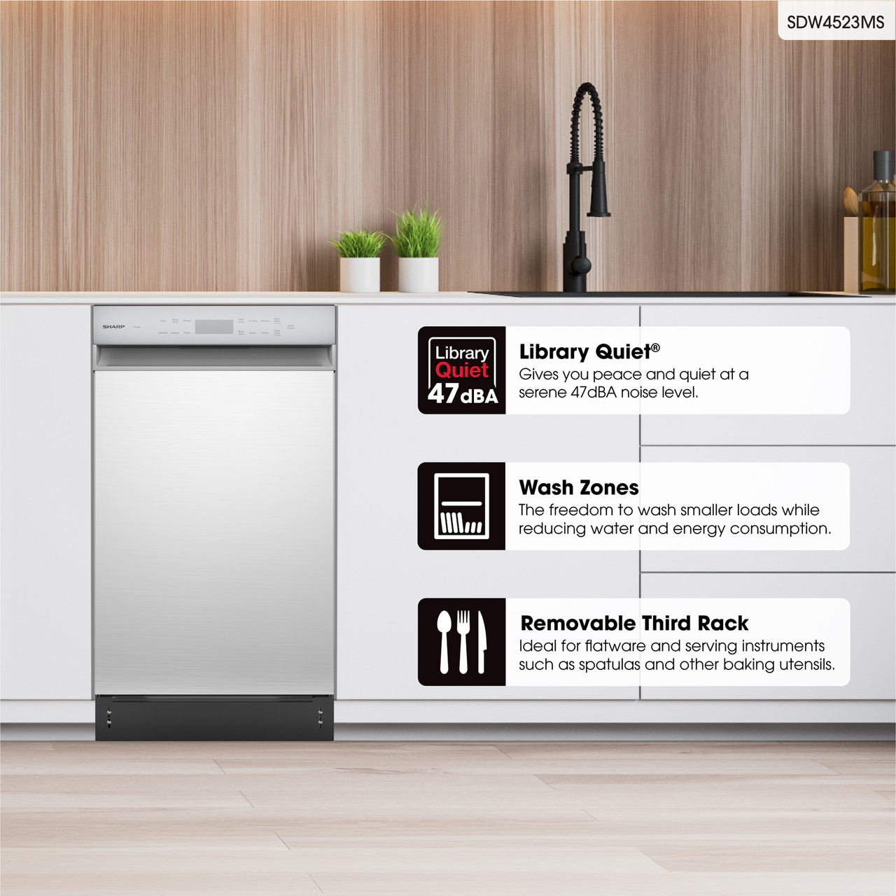 18 In. Stainless Steel 47 Db Dishwasher SDW4523MS