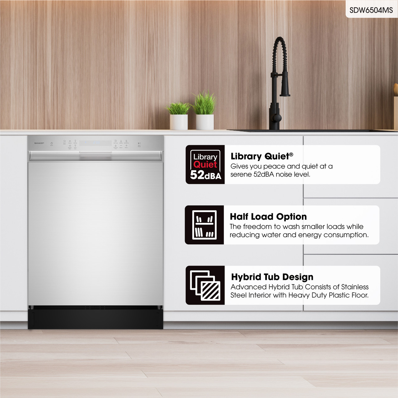 24 In. Stainless Steel Hybrid 52db Dishwasher view 8