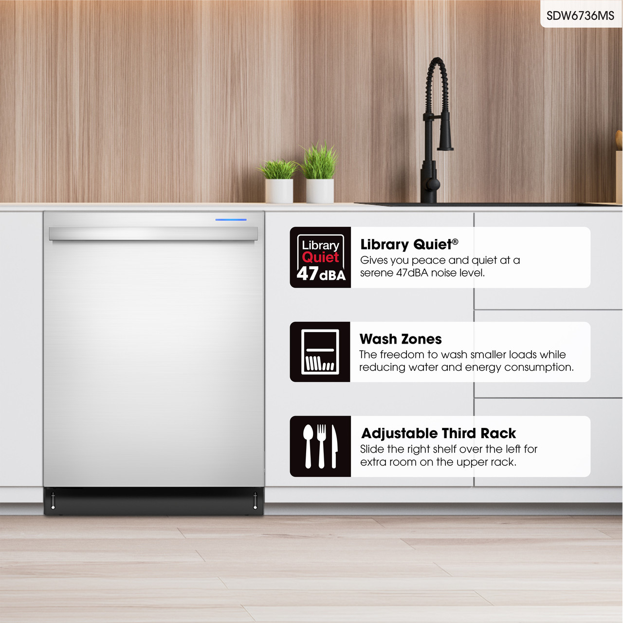 24 In. Stainless Steel 47db Dishwasher view 14