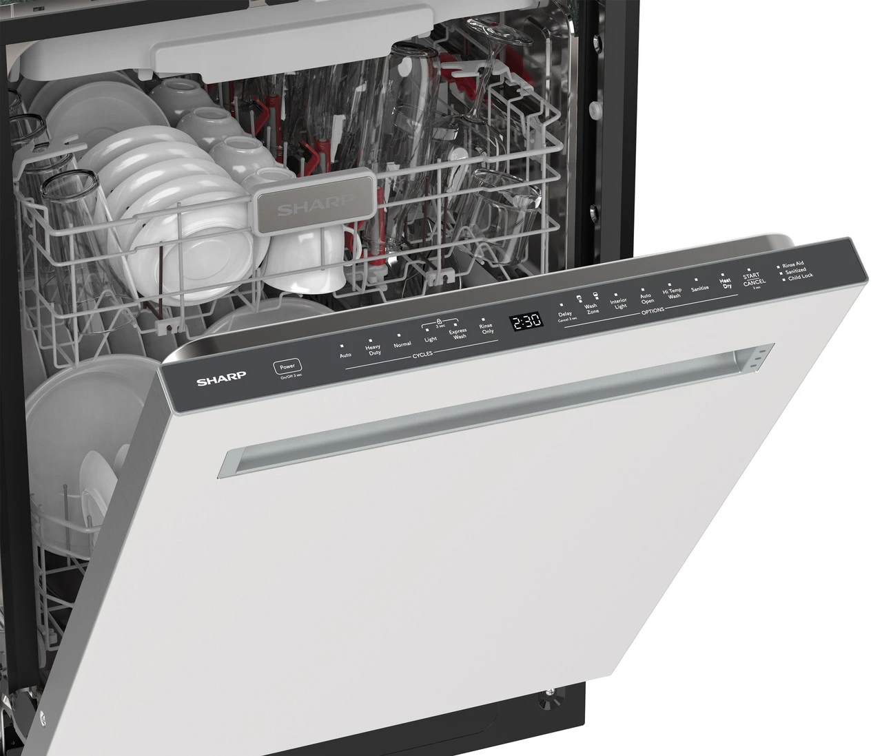 24" Top Control Stainless Steel Pocket Handle 44db Dishwasher With Auto Door Open SDW6768SMS