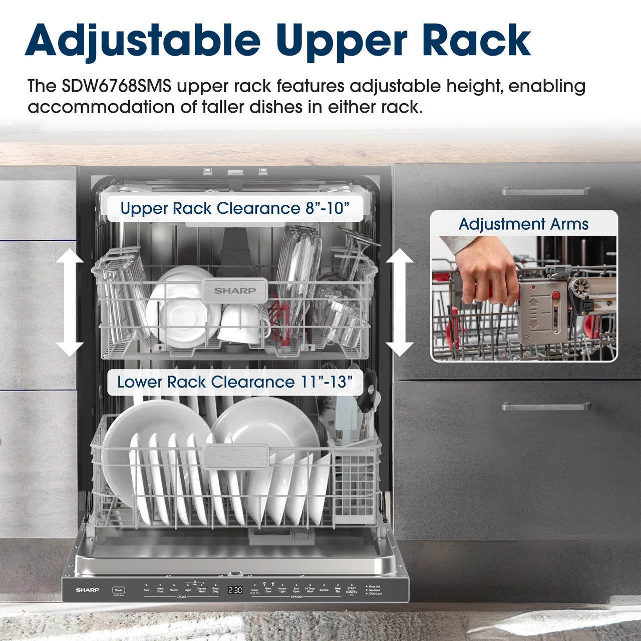 24" Top Control Stainless Steel Pocket Handle 44db Dishwasher With Auto Door Open SDW6768SMS