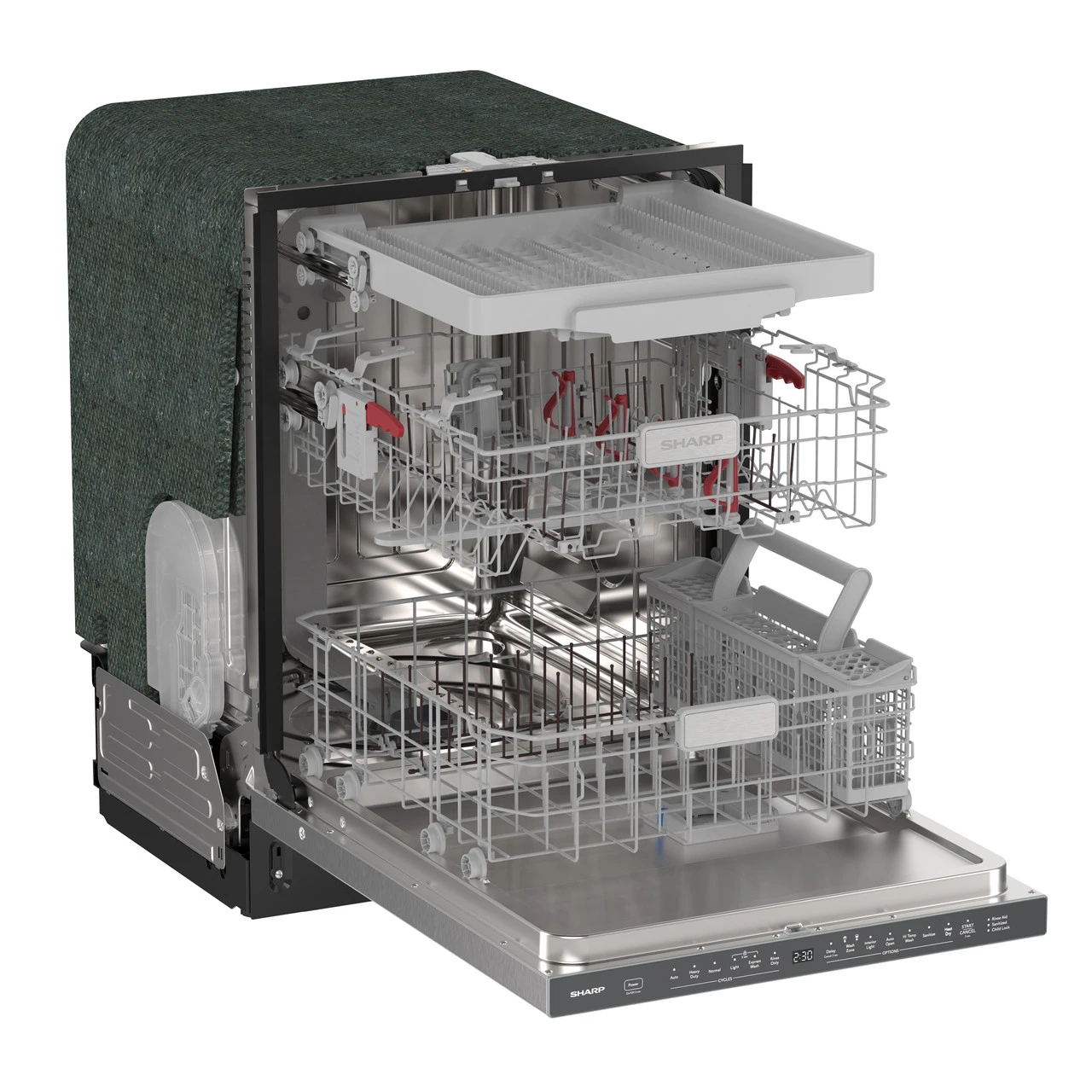 24" Top Control Stainless Steel Pocket Handle 44db Dishwasher With Auto Door Open SDW6768SMS